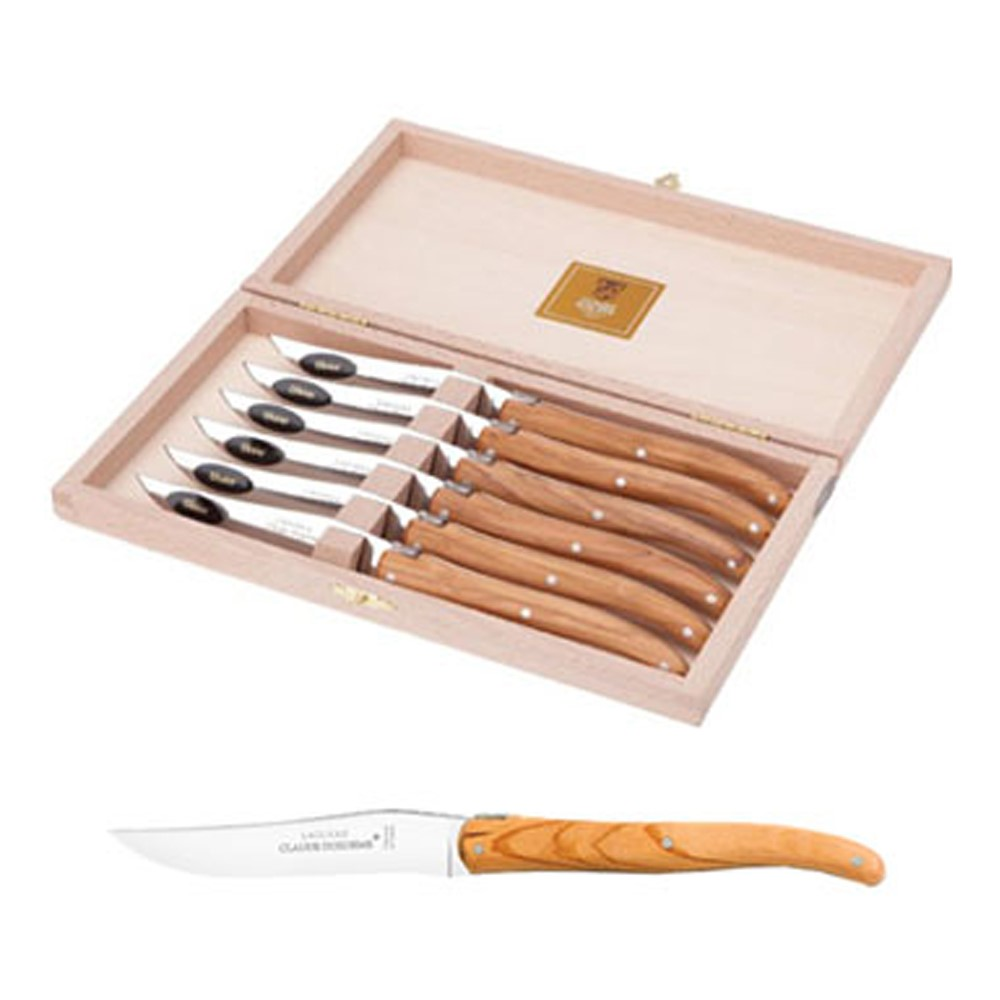 Claude Dozorme Berlingot Steak Knife Set, Exotic Wood